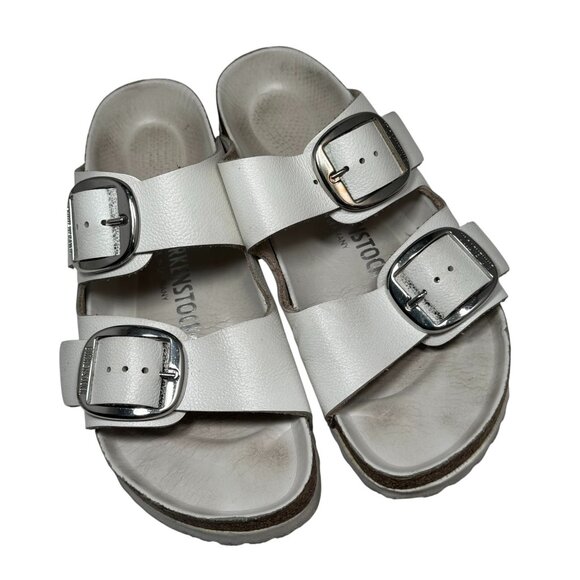 Women’s Birkenstock Arizona Big Buckle White Leather 38, US 8 - Picture 3 of 8